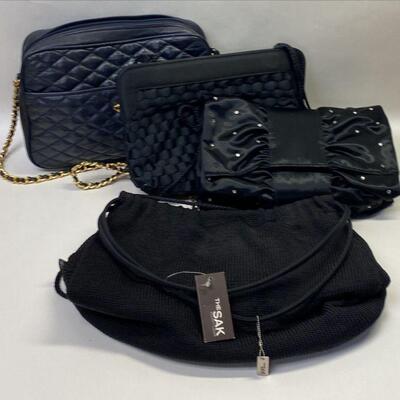 https://www.ebay.com/itm/125415831521	OM1017 LOT OF 4 BLACK PURSE BAGS, INCLUDES NEW WITH TAGS 