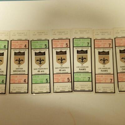 https://www.ebay.com/itm/125415611002	ORL3080 LOT OF 7 VINTAGE 1990s NEW ORLEANS SAINTS FOOTBALL TICKETS		Auction
