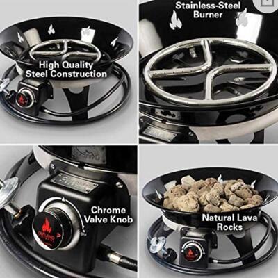Outland Living Portable Propane Fire ðŸ”¥ Pit, 21-inch, 58,000 BTU with Fire Pit Cover & Carry Kit 21â€ diameter x 9â€ high