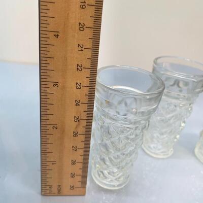 Vintage Italian Diamond Cut Glass Shot Glasses