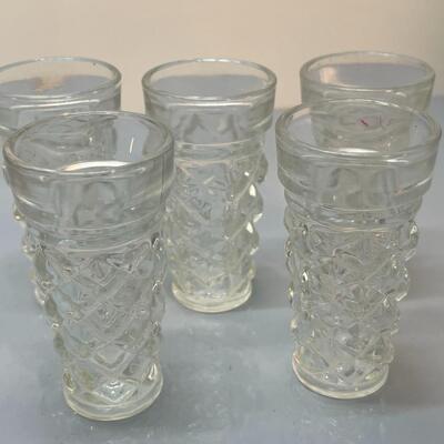 Vintage Italian Diamond Cut Glass Shot Glasses