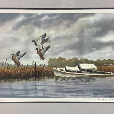 5197 Original Watercolor of Duck by Joyce R. Smedley & Robert L. Collins Print Signed & Numbered 47/250 Waterfowl Litho