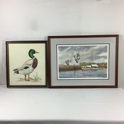 5197 Original Watercolor of Duck by Joyce R. Smedley & Robert L. Collins Print Signed & Numbered 47/250 Waterfowl Litho