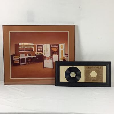 5199 Vintage Framed '79 Infomark Inc. Advertisement & Framed Little Wonder Over the Top Emerson Disc No.758