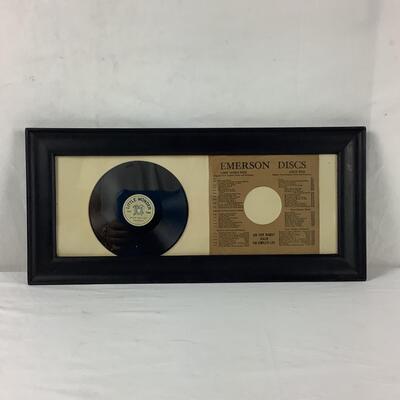 5199 Vintage Framed '79 Infomark Inc. Advertisement & Framed Little Wonder Over the Top Emerson Disc No.758