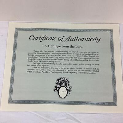 5201 Authentic Larry Dyke Limited Edition Print "A Heritage from the Lord" Psalm 127