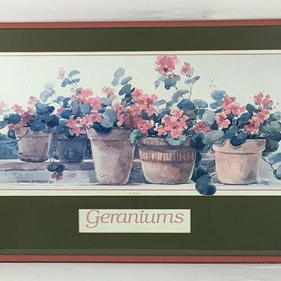 5202 Dawna Darton '84 "Geraniums" Watercolor Print from New York Art Expo Spring 1984