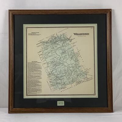 5206 Framed Double Matted 1873 Willistown Delaware #11 Map & Framed Hann Sailboat Print