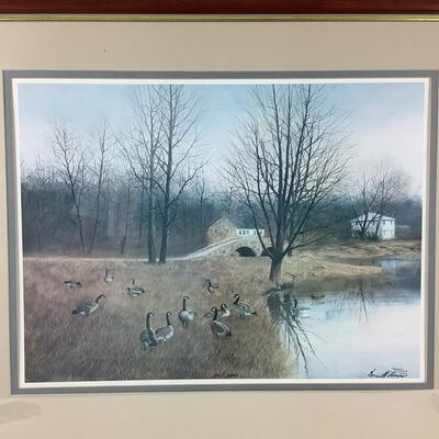 5208 Ronald Lewis Waterfowl Print Signed & Numbered #70/1000 Framed Double Matted