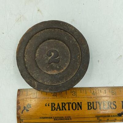Antique scale platform weight