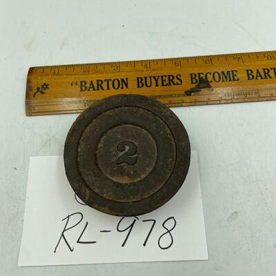 Antique scale platform weight