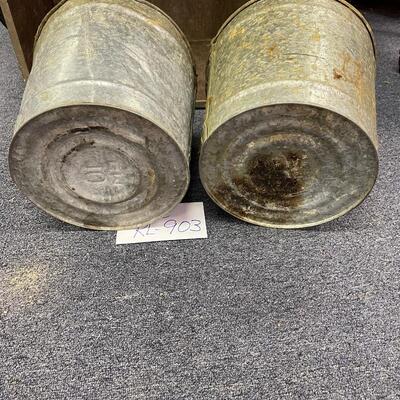 2 galvanized buckets