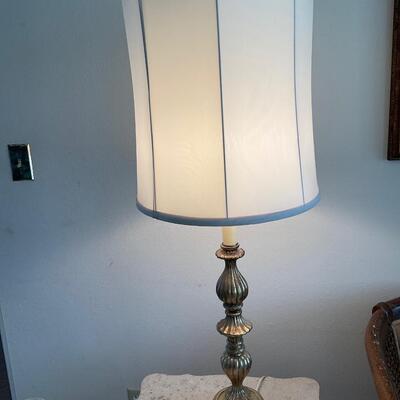 Brass table lamp with shade