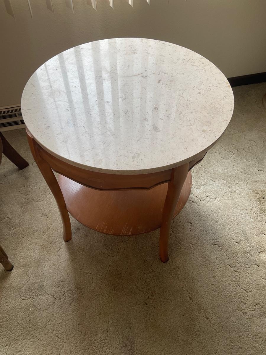 Round marble top table