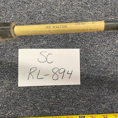 Johnson century #1008 reel and Ike Walton fiberglass rod