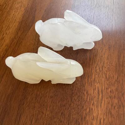 Rabbit marble candle holders