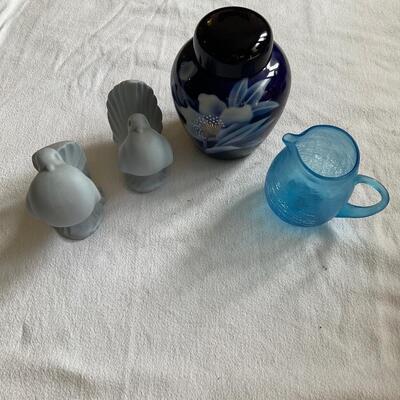 Blue vase, blue birds, blue pitcher