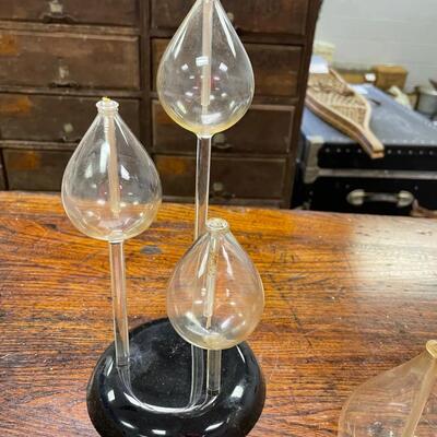 Vintage Mid century lucite and hand blown tulip shape oil lamp