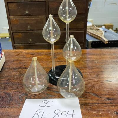 Vintage Mid century lucite and hand blown tulip shape oil lamp