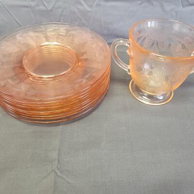 Vintage Dogwood Pink Depression Glass