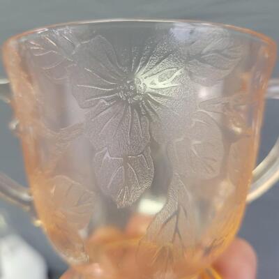Vintage Dogwood Pink Depression Glass