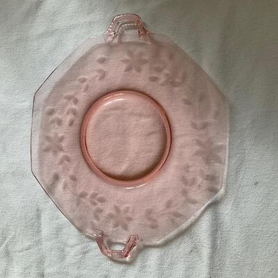 Pink glass tray