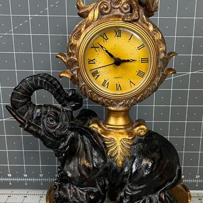 Figural Clock Elephant & Monkey