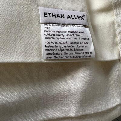 Pair of White Canvas Ethan Allen Curtains