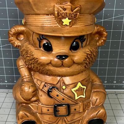 Police Bear Cookie Jar, By Twin Winton 