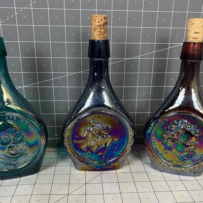 Decorative Bottles, Ben Franklin, Paul Revere, Mark Twain