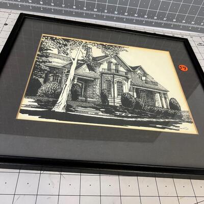 Manzano Print, Ink Drawing of a house