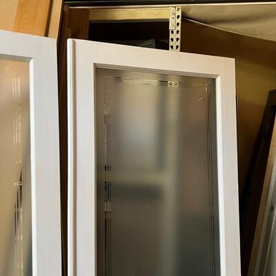 Pair of French Doors, Solid wood/Frosted Glass