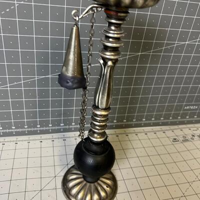 Black Candle Stick with Attached Snuffer