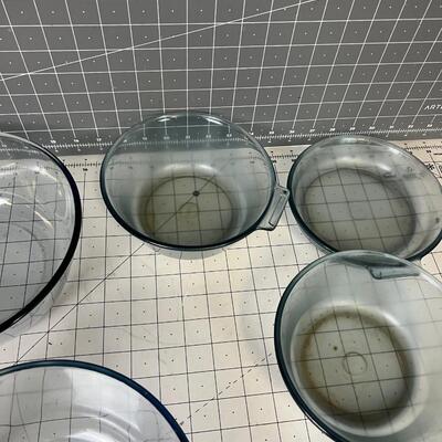 Blue Pyrex Backing Dishes (6) 