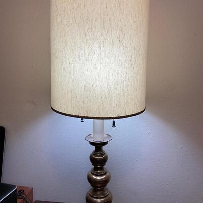 Brass lamp with tall shade