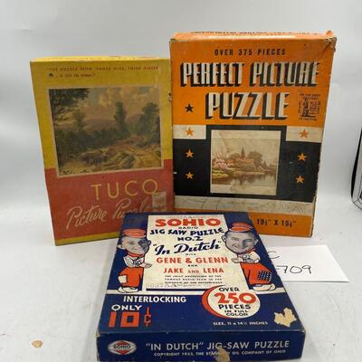 Set of 3 vintage puzzles