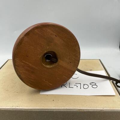 Vintage glass and wood lamp