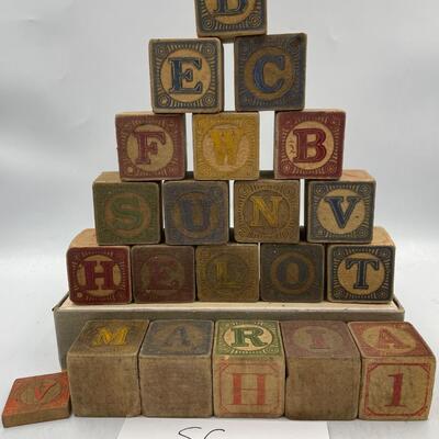Vintage wood blocks-set of 20