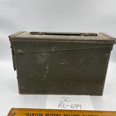 Vintage steel military ammo box standard