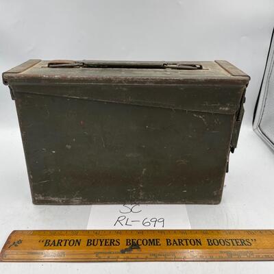 Vintage steel military ammo box standard