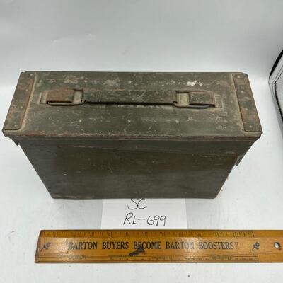 Vintage steel military ammo box standard