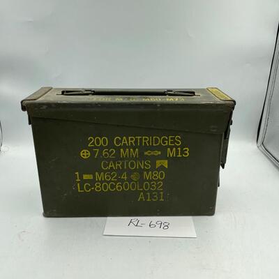 Vintage military ammo metal cartridge box