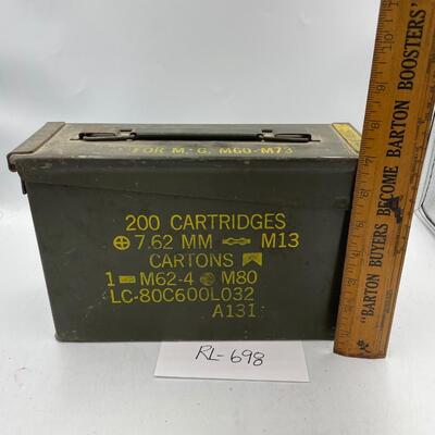 Vintage military ammo metal cartridge box