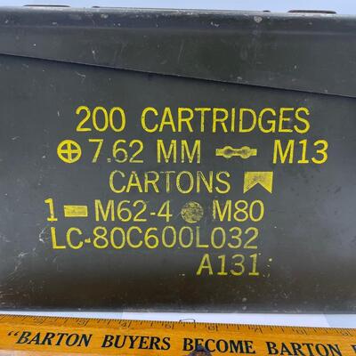 Vintage military ammo metal cartridge box