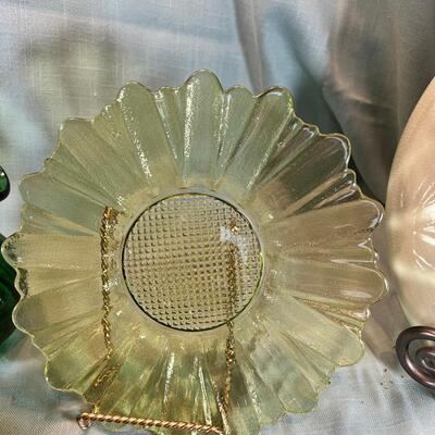 Denby Cups, Large Green ceramic bowl and large rectangular floral holder.