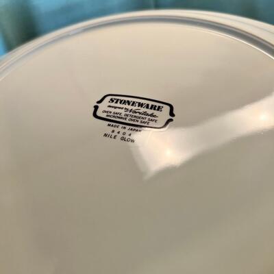 Nile Glow everyday fancy plates, Noritake Stoeware, Corning Augusta