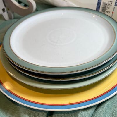 Nile Glow everyday fancy plates, Noritake Stoeware, Corning Augusta