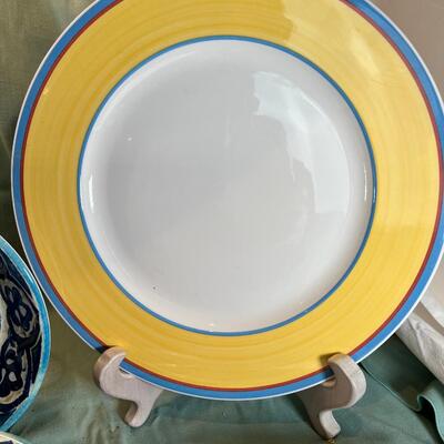 Nile Glow everyday fancy plates, Noritake Stoeware, Corning Augusta