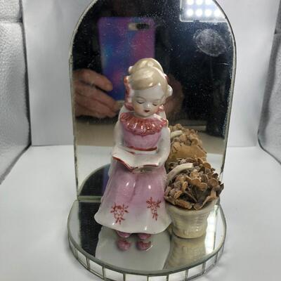 Vinatge Figurines and 2 mirror stands