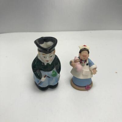 Vinatge Figurines and 2 mirror stands